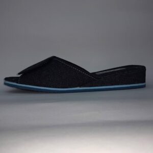 Ojotas chinelas de jean con velcro para mujer punta abierta Marysabel
