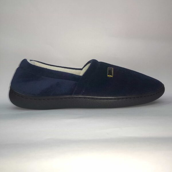 Pantuflas hornitos de pana acolchonadas para caballero hombre azul y gris apto lavaropa suela de pvc antideslizante