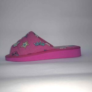 Pantuflas ojotas punta abierta de algodon para mujer -  rosas unicornios