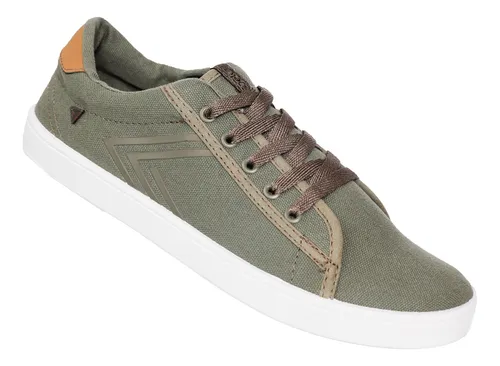 Zapatillas de lona clásicas hombre Deli - Negro y verde militar