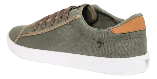 Zapatillas de lona clásicas hombre Deli - Negro y verde militar