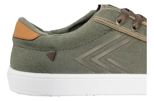 Zapatillas de lona clásicas hombre Deli - Negro y verde militar