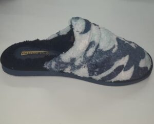 Pantuflas Camufladas de Polar Para Hombre Gris-azul
