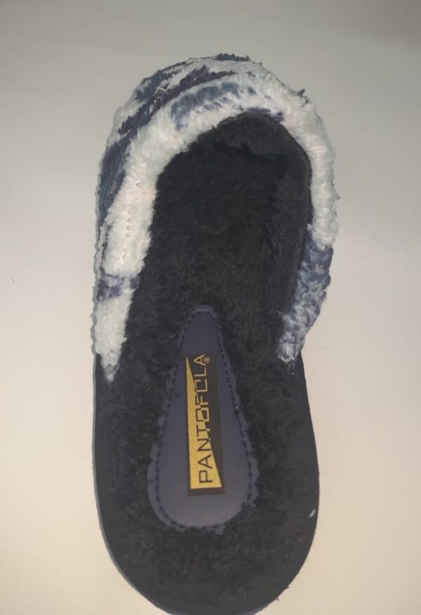 Pantuflas Camufladas de Polar Para Hombre Gris-azul