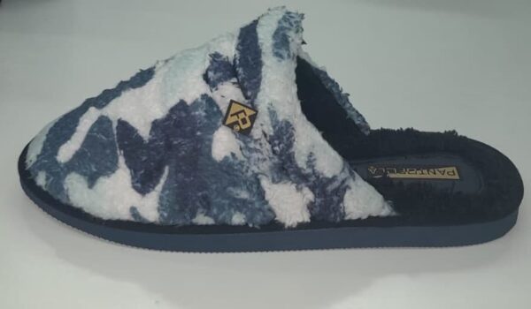 Pantuflas Camufladas de Polar Para Hombre Gris-azul