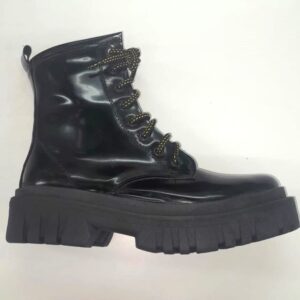 Borcegos de Charol eco cuero negro para mujer