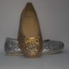 Ballerinas Pians Brillantes Dorado Plateado Zapatos Baile con moño