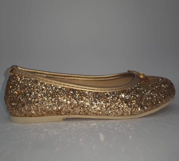Ballerinas Pians Brillantes Dorado Plateado Zapatos Baile con moño