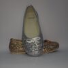 Ballerinas Pians Brillantes Dorado Plateado Zapatos Baile con moño