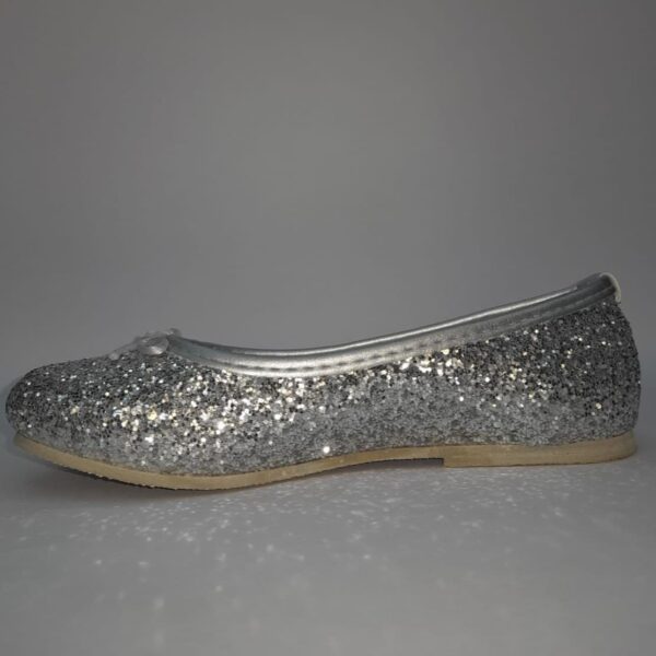 Ballerinas Pians Brillantes Dorado Plateado Zapatos Baile con moño