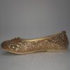 Ballerinas Pians Brillantes Dorado Plateado Zapatos Baile con moño