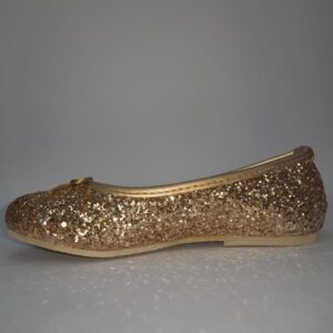 Ballerinas Pians Brillantes Dorado Plateado Zapatos Baile con moño