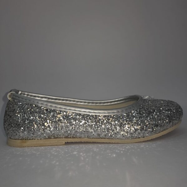 Ballerinas Pians Brillantes Dorado Plateado Zapatos Baile con moño