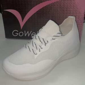 Zapatillas de Tela Superlivianas con Cordones – Gowell – Negras y Blancas – Talles 35 al 40