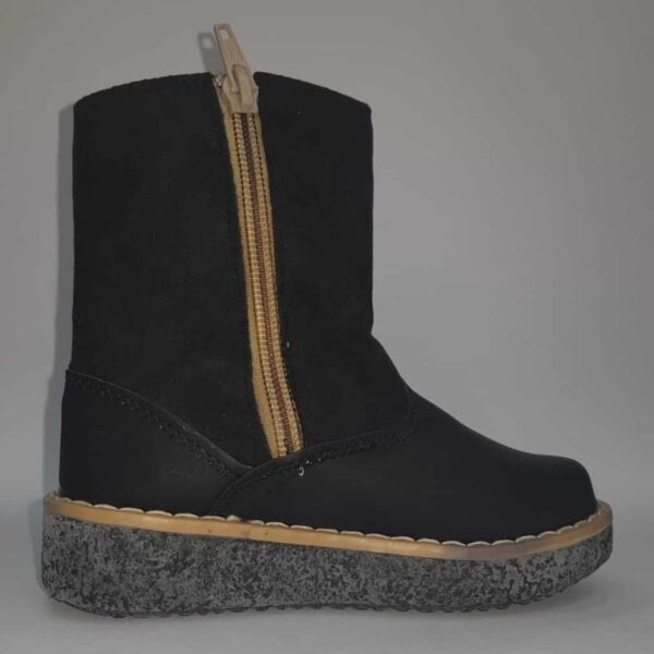 Botitas Borcegos de Eco Cuero Negro y Visón con Estrellas – Estilo Vaquero – Talles 21 al 23