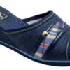 Chinelas de Jean para Mujer con Taco Chino 5 cm y Detalles Escoceses