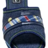 Chinelas de Jean para Mujer con Taco Chino 5 cm y Detalles Escoceses